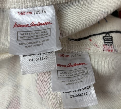 Hanna Andersson Long John Pyjama Set Jugend Gr. 160 CM US 14 Baumwolle Urlaub Zwiebeln - Bild 7 von 9