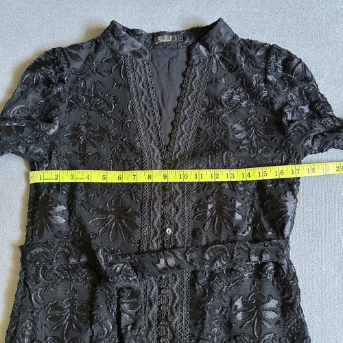 GDS By Helenam Womens Dress Size S Black Lace Velour Lined Long Sleeves - Bild 15 von 24