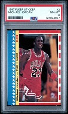 1987 Fleer STICKER Michael Jordan PSA 8 NM-MT (JUST GRADED) Chicago Bulls #2