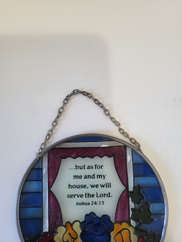 Appendiabiti da finestra vintage Joan Baker Designs dipinto a mano in vetro colorato 1997 - Foto 3 di 6