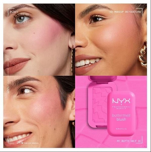 New NYX Professional Makeup Buttermelt Blush 'My Butta Half' Cool Pink Vegan 5g - Picture 7 of 7