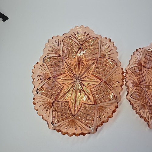 Antique Davidson Primrose Pearline Glass Lords & Ladies c 1896 Salmon Pink Bowl - Picture 2 of 14