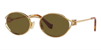 MIU MIU MU 52YS 7OE01T Brass Gold Dark Brown Lens  AUTHENTIC!