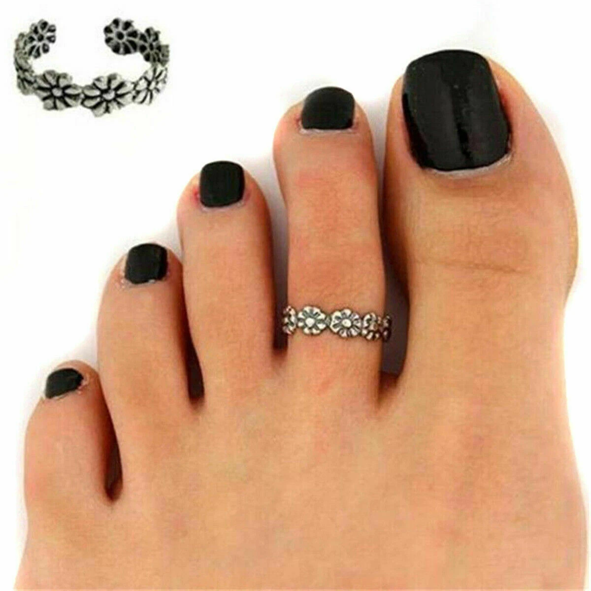 12x Zehenringe | Öffnen Ring | Silber Fußring | Mode Fußschmuck | Fuß Schmuck