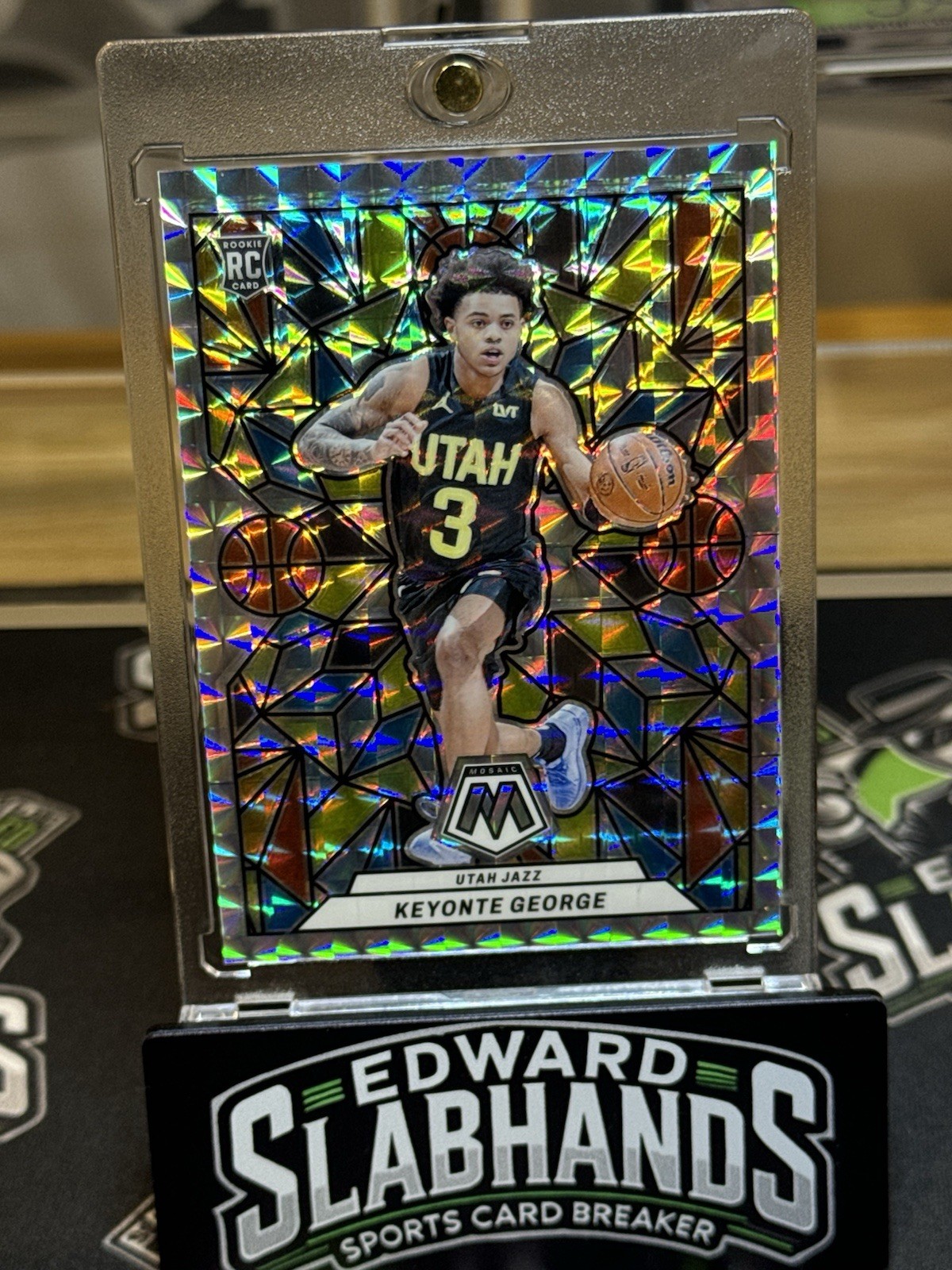 2023-2024 Panini Mosaic Stained Glass Keyonte George Utah Jazz RC
