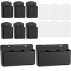 8 Pack Remote Control Holder 2 Pcs Three Compartments Universal Remote Black