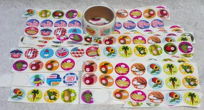 TRADER JOES LOT OF 500 NEW STICKERS DECALS 2026 NEW YEAR UNUSED ON STRIP SHEETS
