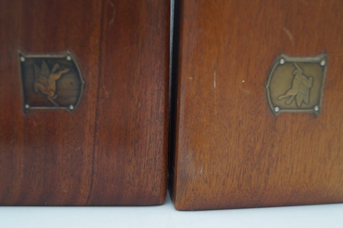 LOT OF 2 VINTAGE MOBIL OIL GAS PEGASUS MEDALLION WOOD PLAYING CARD BOXES - Picture 12 of 13