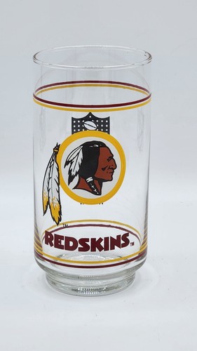 Vintage Retro NFL Washington Redskins Mobil Oil  Drinking Glass Old Logo 16oz - Picture 1 of 9