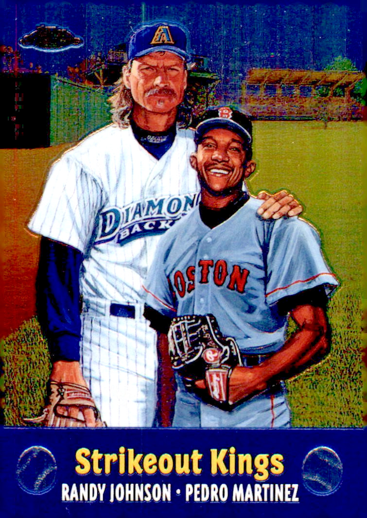 2000 Topps Chrome Strike Out Kings Randy Johnson  Pedro Martinez #TC7