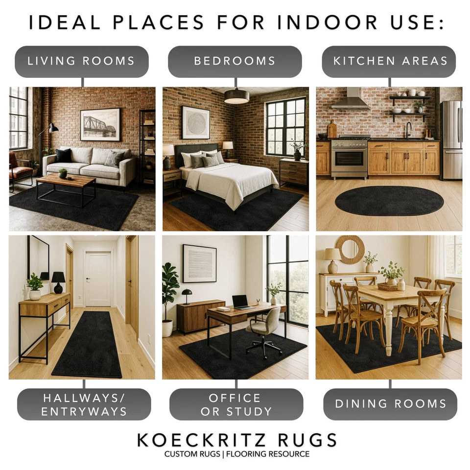 Koeckritz Modern Soft Black Area Rug – Rugs for Living Room, Bedroom, Home Décor - Image 4 of 4