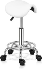 Bonnlo Saddle Stool Adjustable Salon Chair, Swivel Rolling Wheels & Ergonomic, H