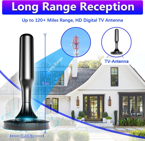 Antena de TV HIDB para Smart TV Interior, Digital Interior Antenas HD con Fuerte Magn - Imagen 8 de 12