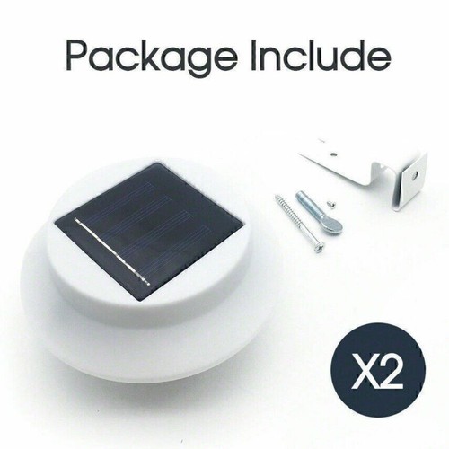 2x Solar Powered 3 LED Lights Wall Light Outdoor Garden Yard Pathway Fence Lamps - Picture 5 of 16