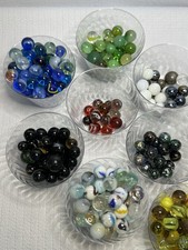 Vintage Glass Marbles Lot Sorted By Color Cats Eye Swirl Speckled Mix 4 Plus LBS
