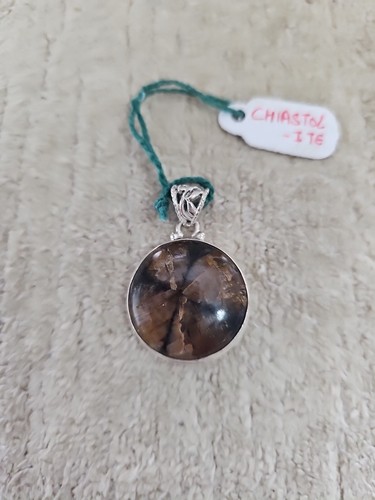 Schöner runder Chiastolith (Kreuz Stein) Anhänger 11,4 gm - Bild 1 von 4