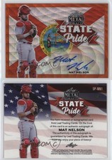 2021 Leaf Metal Draft State Pride Orange Wave /4 Mat Nelson #SP-MN1 Auto