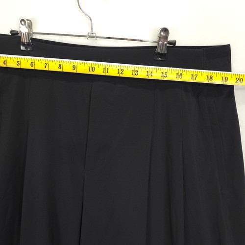 Athleta Brooklyn Heights Pleated Wide Leg Pants 18 Pull On Black Flowy High Rise - Picture 7 of 13