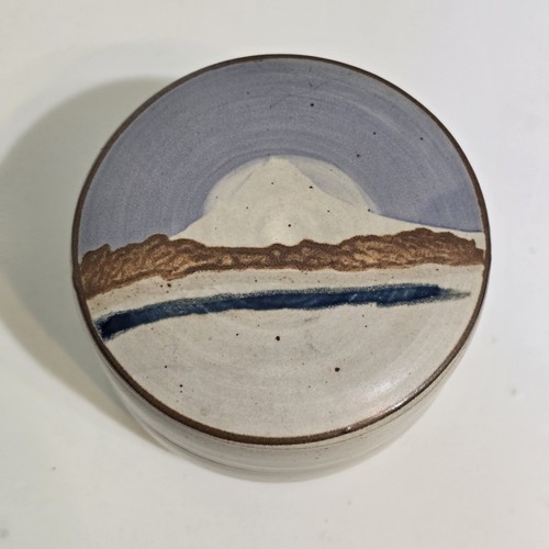 Charley Laventure Art Pottery Ceramica Vaso con Coperchio Oregon Mt Cappuccio - Foto 14 di 20