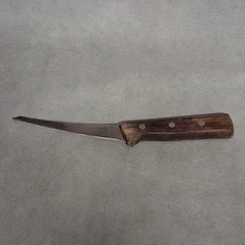 R H Forschner Victorinox Curved Boning Knife 407F-6 10" 5" Blade & Wooden Handle