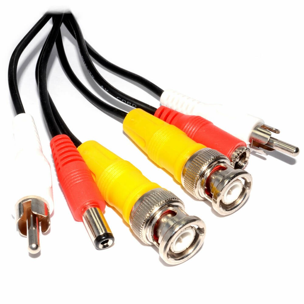 10m BNC/RCA Audio/2.1mm DC Power CCTV Camera Cable Lead