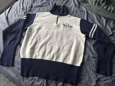 Large Norton Motorcycles Quarter Zip Sweatshirt Cream Navy see description 