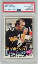 1975 Topps Rocky Bleier Auto Rookie RC #39 PSA Steelers Signed w/ 10 AUTOGRAPH