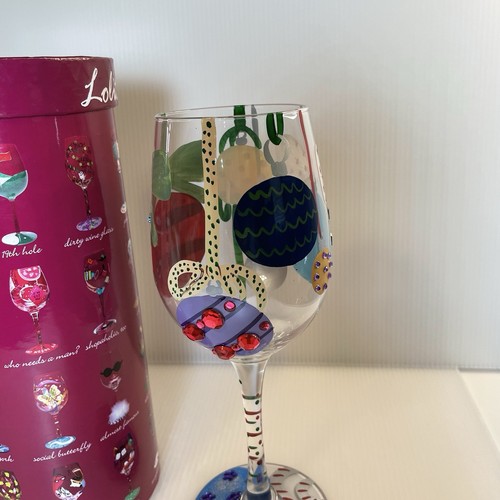 Lolita Love My Wine Feiertagskugeln Weinglas handbemalt 15 oz - Bild 2 von 7
