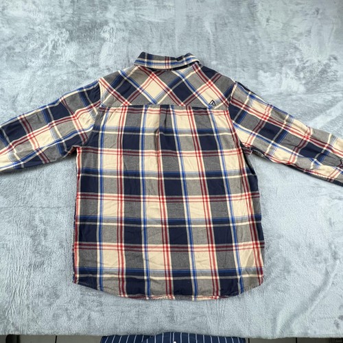 Alpine Design Shirt Mens Medium Navy Tan Plaid Flannel Button Down Long Sleeve - Picture 7 of 11