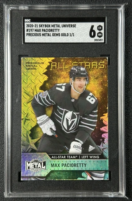 MAX PACIORETTY SGC 6 2020 SKYBOX METAL UNIVERSE #197 EDEL GEMS GOLD PMG 1/1