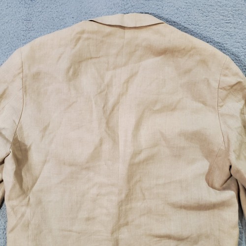 Vintage structure Blazer Sport Coat Jacket Extra Large Tan Lightweight 100 Linen - Picture 12 of 22