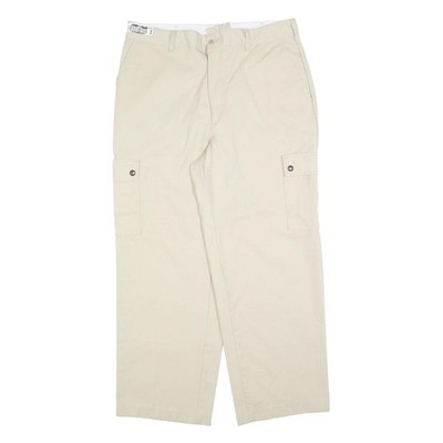 ARAMARK Herren Baumwollmischung Beige Relaxed Straight Hose W36 L30 Arbeit Cargo