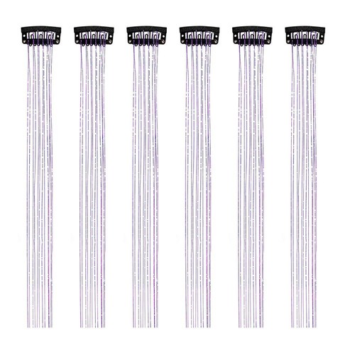 1/6 Stück Haar Lametta Clip in Haar Lametta Set Glitzer Lametta Haarverlängerungen❀ - Bild 14 von 20