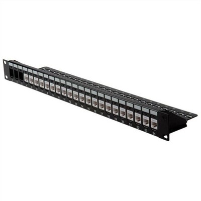 SECOMP 26.11.0357 19''-Keystone-Modulträger 24-Ports ungeschirmt schwarz