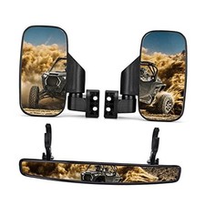 UTV Side Mirrors and Rear Center Mirror with 1.5" to 2" Roll Bar