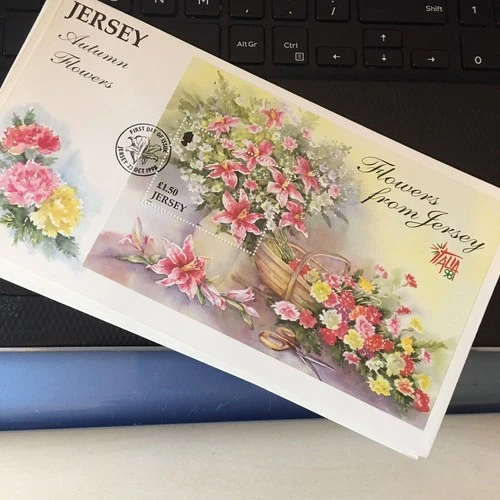 Jersey Stamps 1998 First Day Cover FDC FLOWERS FROM JERSEY MINISHEET Unaddressed