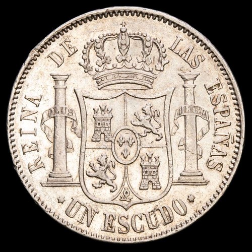 Isabel II 1 Escudo (12,84g) 1867 Madrid AC-565 VF+ - Picture 3 of 3