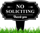 No Soliciting Sign for House, No Soliciting Yard Sign, 13"X13", Heavy Duty Integ