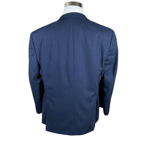 Austin Reed Sport Coat 43R Navy Blue Subtle Plaid Glen Check 100% Wool Blazer - Afbeelding 5 van 14