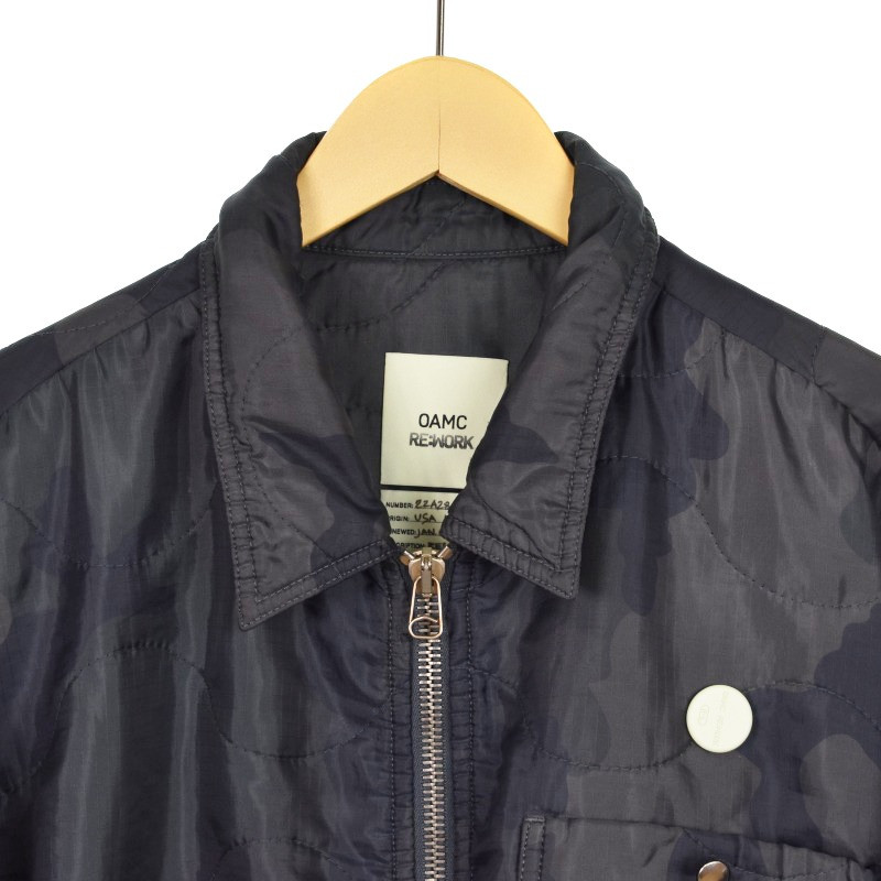 Omc Oamc 22Aw Re Work Quilted Shirt Rework Quilting Jacket M Gray 