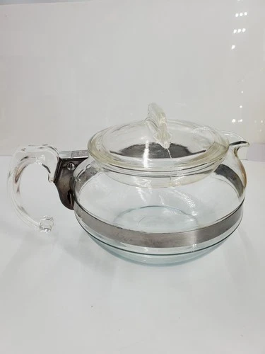 Vtg Pyrex Tea Pot Kettle Lid Clear Glass #8126B USA Flameware 6 Cup (NAV1)