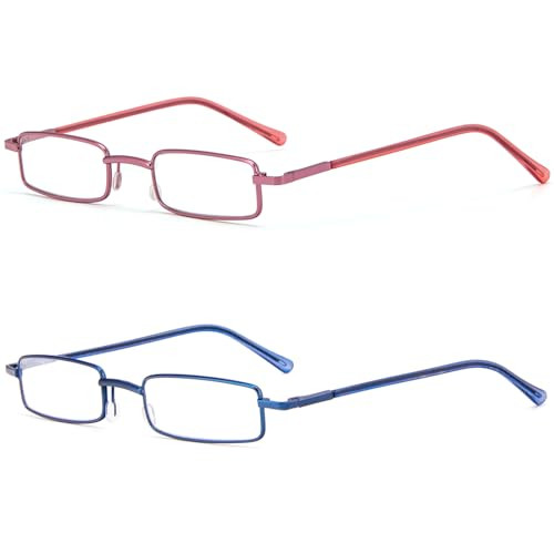 2 Pack Slim Pen Reading Glasses for Men Women, Small Pocket Size Tube Readers - Bild 2 von 6