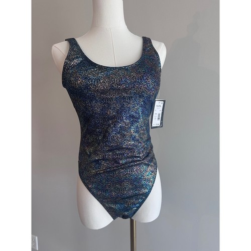 Traje de baño Salt Life negro metálico pierna alta de una pieza mediano NUEVO $73 - Imagen 2 de 7