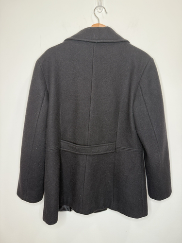 Vintage Mario De Pinto Wool Peacoat Jacket Womens M Black Single Button Office - Picture 2 of 6