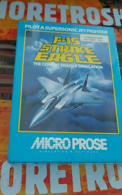 F-15 Strike Eagle (Microprose 1990) Commodore 64 (Box, Handbuch, Tape) NEU 8-bit