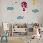 Qaba Kids Toy Storage with 4 Storage Boxes, Bookshelves, Cream White
