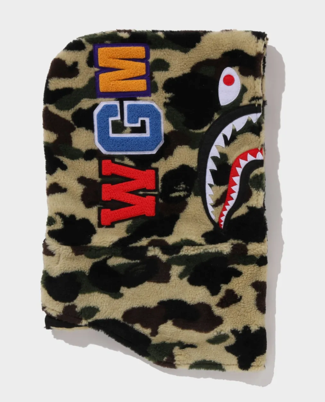 A Bathing Ape First Camo Shark Boa Snood Unisex Fashion Casual Hat