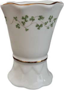 Royal Tara shamrock bud vase, made of fine bone china in Galway, Ireland.
