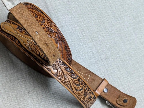 Cinturón hebilla vintage PLATA ESTERLINA TOOLED cuero 34 cuero de vaca WESTERN - Imagen 10 de 20