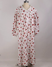 RARE Vtg Victoria's Secret Country NWOT Long Nightgown White w Red Roses Dress L